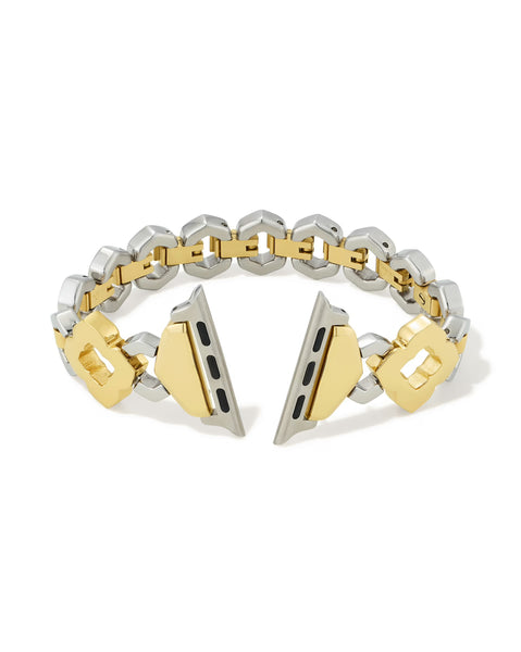 Medallion Watch Band in Two Tone Stainless Steel M/L