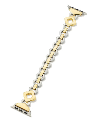 Medallion Watch Band in Two Tone Stainless Steel M/L
