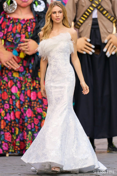 Sherri hill 55327 aqua/silver 6
