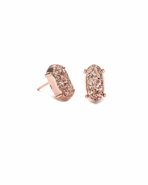 Kendra Scott Betty Rose Gold Stud Earrings In Rose Gold Drusy