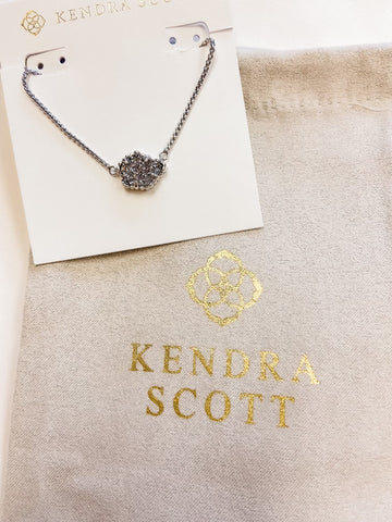 Kendra Scott Tess Silver Necklace in Silver Drusy