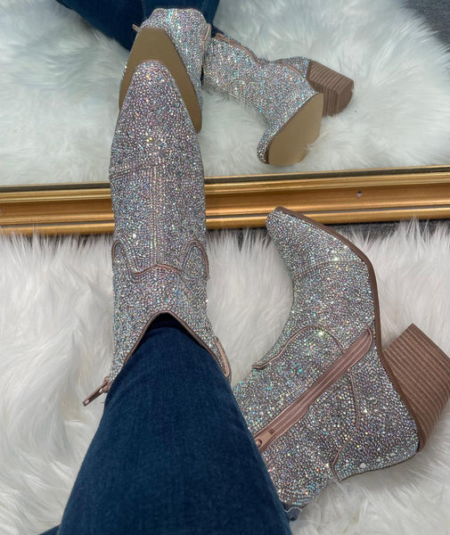 Glitter Rhinestone Booties