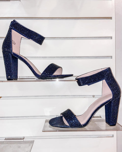 Navy Glitter Heels